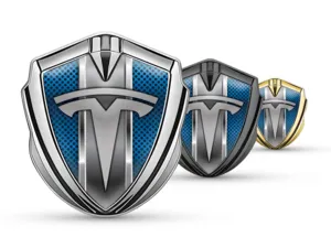 Tesla Metal Emblema Insignia Resistente De Lujo Tacto